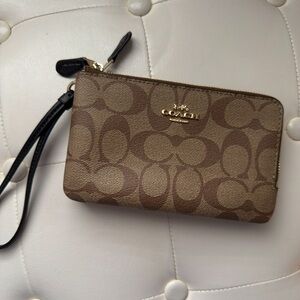 Coach Brown Signature Clutch Wristlet